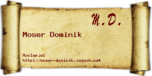 Moser Dominik névjegykártya
